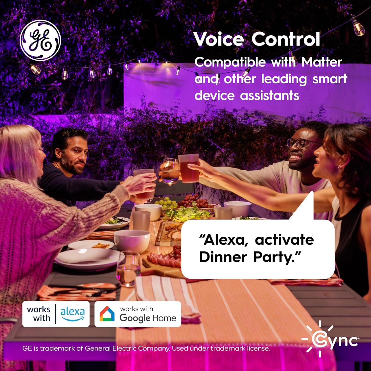 GE Cync Dynamic Effects Smart Cafe Lights, Color Changing Patio String Lights, Compatible with Alexa and Google, 48ft - Image 10