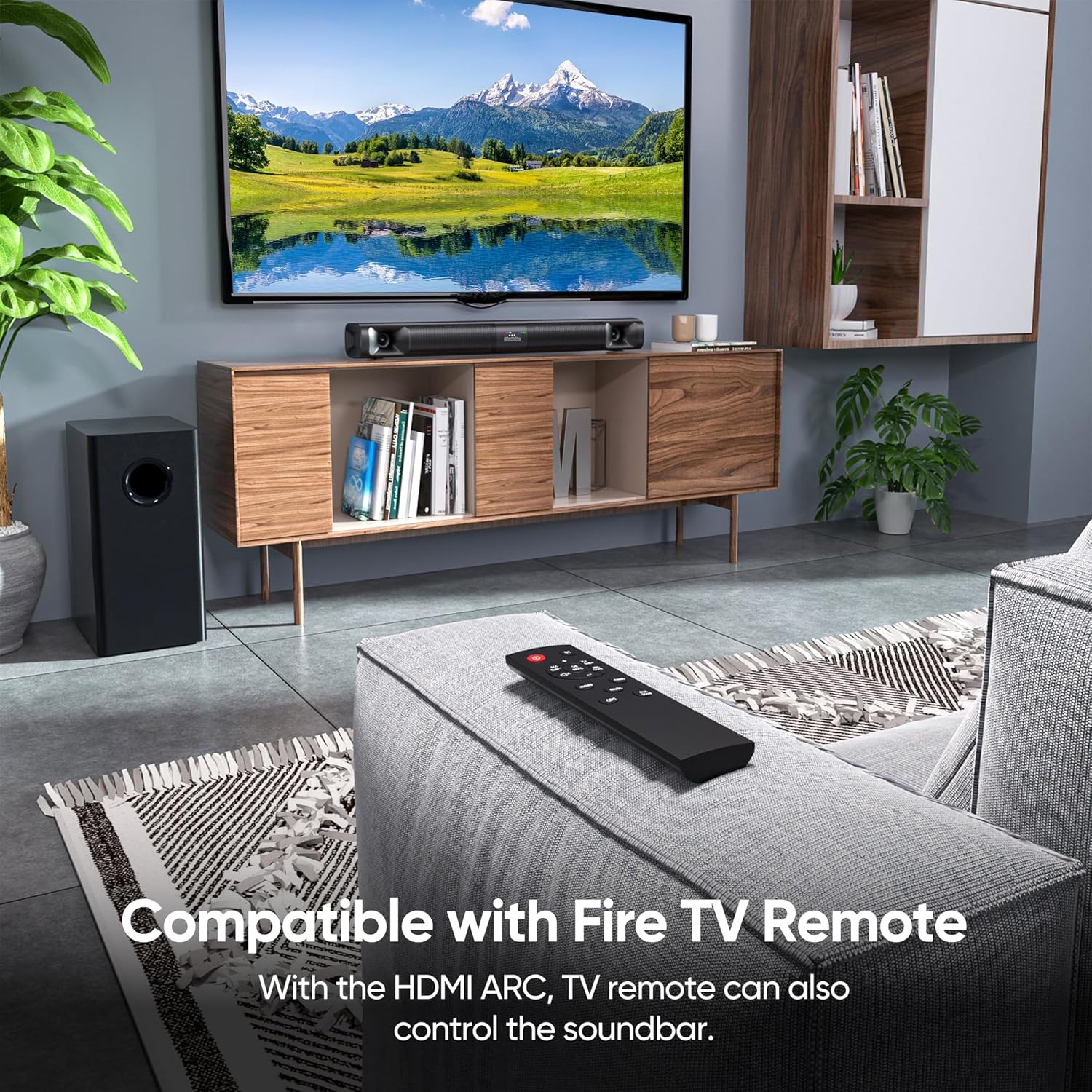 Saiyin Sound Bar for Smart TV with Subwoofer, 100W Detachable Soundbar Home Theater Surround Sound System for TV with Horn Tweeter, Adjustable Bass and HDMI-ARC/Bluetooth Optical/AUX/Connection - Image 4