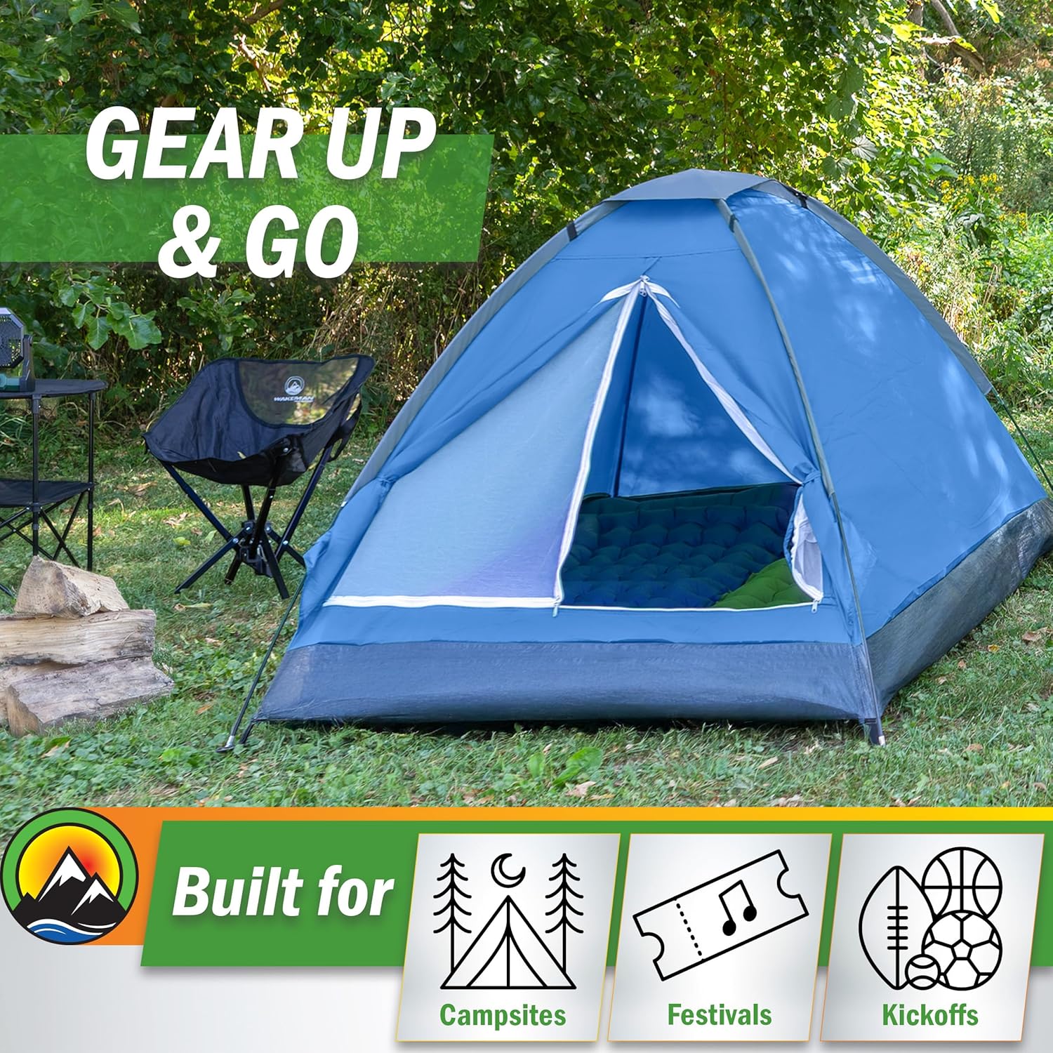 2 Person Camping Tent with Rain Fly and Carrying Bag - Image 7