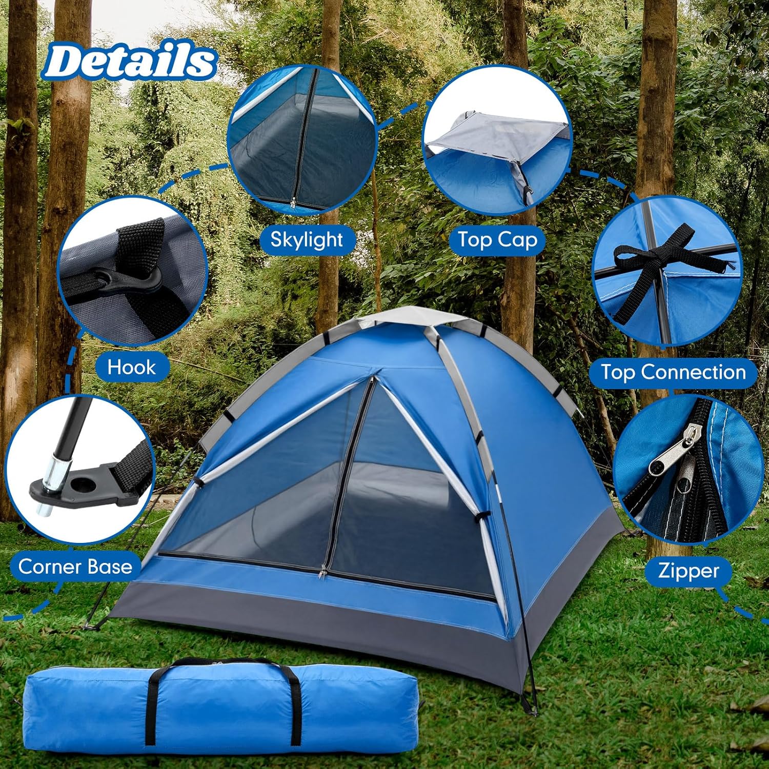 Woanger 12 Pack Bulk 2 Person Camping Tents for Homeless Lightweight Outdoor Tent with Rain Fly and Carrying Bag Waterproof Windproof Setup for Homeless Camping Backpacking - Image 4