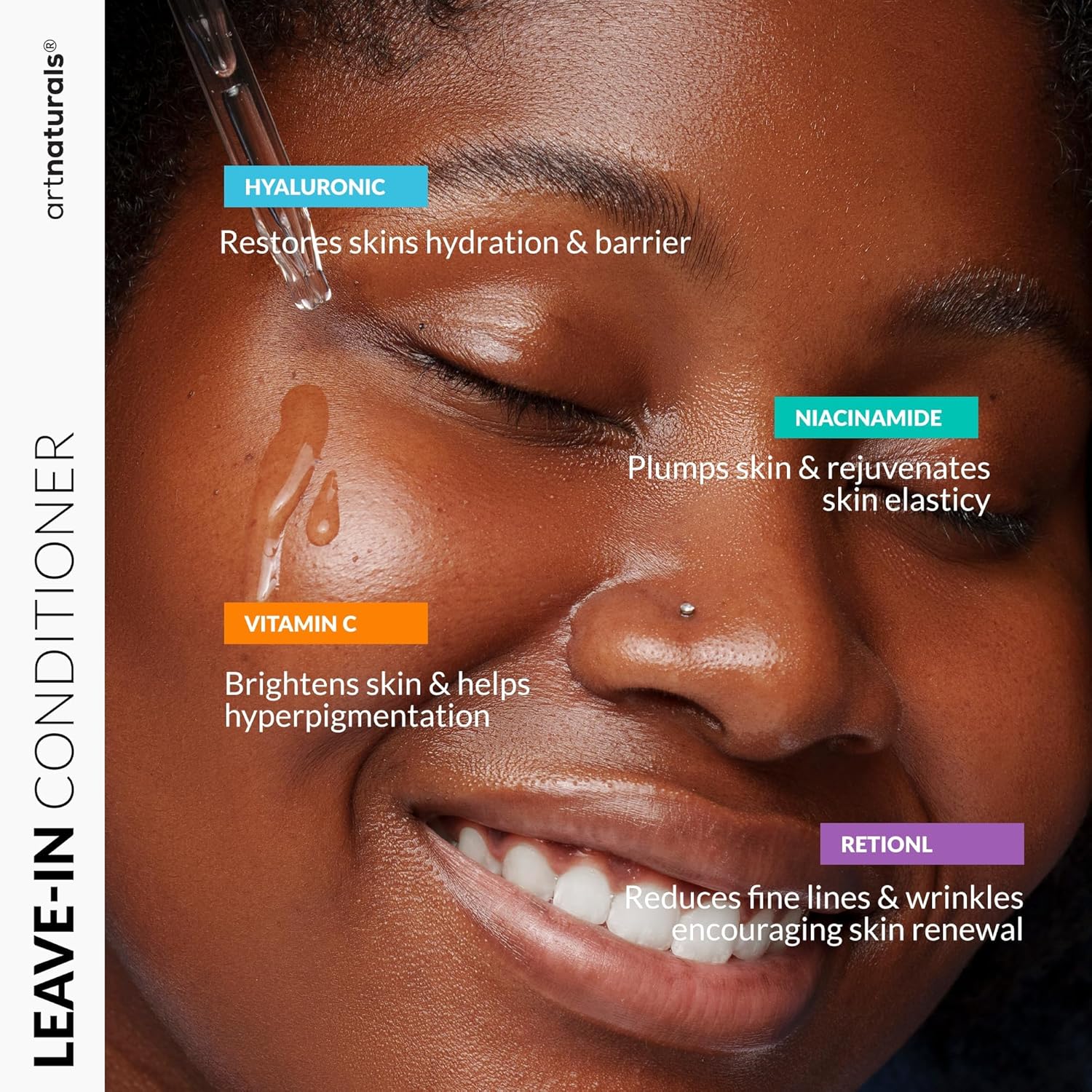 Vitamin C Serum Skin Care 4-Piece Set: Includes Retinol, Hyaluronic Acid & Niacinamide – Anti-Aging, Skin Brightening, Hydrating, Wrinkle Reduction, Dark Spot Corrector – 3-Month Supply – artnaturals - Image 5