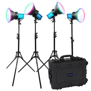 Dracast X Series M80 RGB and Bi-Color LED 4 Light Kit with Injection Molded Travel Case