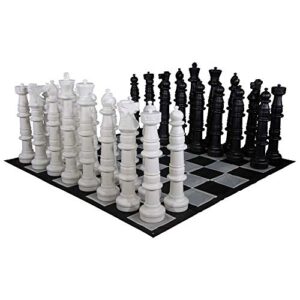 MegaChess Giant Chess Set Game with 49″ Tall King – A Large Chess Set Yard Game for Families Looking for Outdoor Jumbo Games – 32 Large Pieces Made from Durable HDPE (Nylon Mat Board Included)