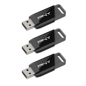 PNY 128GB Attaché X USB 3.2 Gen 1 Flash Drive, Advanced Performance Up to 130MB/s Read, Everyday Data Store & Transfer, Reliable Portable Storage, Durable, Type-A, Computers, Laptops, Desktops, 3-Pack
