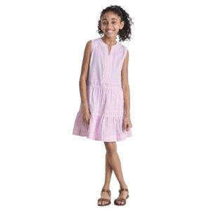 vineyard vines Girls’ Tilly Harbor Dress, Palm Beach/White Cap