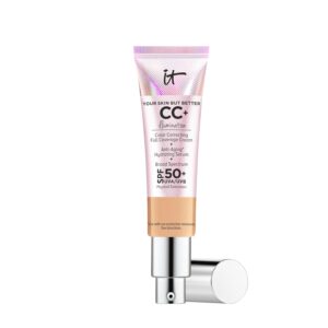 IT Cosmetics CC+ Cream Illumination – Radiant Full Coverage Foundation With SPF 50+, Color Corrector & Hydrating Anti-Aging Serum, Hydrolyzed Collagen + Peptides, Normal to Dry Skin – 1.08 fl oz