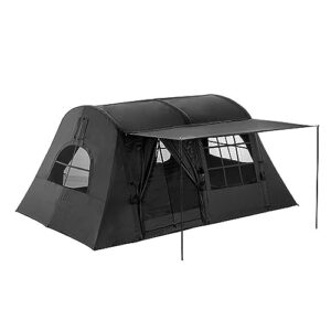 Outdoor Blow Up Tent Inflatable Outdoor Shelter Camping Cabin Black Suitable for 2-4 People Excellent Rain Protection Configurable Stove