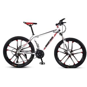 Mountain Bike,Adult Offroad Road Bicycle 24 Inch 21/24/27 Speed Variable Speed Shock Absorption, Teenage Students, Men and Women Sports Cycling Racing Ride 10wheels- 24 SPD (Wt rd 10wheels)