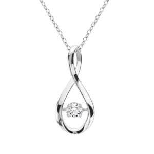 18K White Gold Plated Silver Necklace With 0.30 Carat Total Weight Lab Grown Diamond (E-F Color, Round Brilliant, VS Clarity) 16/18 inch Length, Necklace For Women, Gift For Her Jewelry For Women