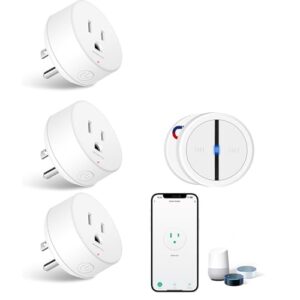 Greencycle Smart Wireless Remote Control Outlet Plug,WiFi Outlets for Household,On Off Smart Outlets Switch Compatible with Tuya,Alexa and Google Assistant,Timer Outlet,No Wiring,White,1SW+3Outlets
