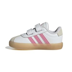 Adidas Unisex-Baby VL Court 3.0, White/Bliss Pink/Alumina, 7.5