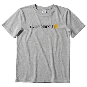 Carhartt Boys\’ Short Sleeve Logo T-Shirt, Light Grey Heather, 5