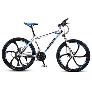 Mountain Bike,Adult Offroad Road Bicycle 24 Inch 21/24/27 Speed Variable Speed Shock Absorption, Teenage Students, Men and Women Sports Cycling Racing Ride 10wheels- 24 SPD (Wt bu 6wheels)