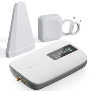 Cell Phone Booster for Home Office | Up to 2500 Sq Ft | Cell Phone Signal Booster Boosts 5G, 4G LTE for All U.S. Carriers—Verizon, AT&T, T-Mobile&More | HD Display | App Support | FCC Approved