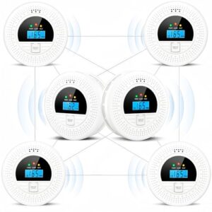 6-Pack Interconnected Smoke and Carbon Monoxide Detector, Battery Operated, Silence/Test Button, Smoke & CO Alarm for Any Room