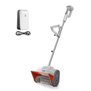 Litheli 20V Cordless Snow Shovel with Adjustable Handle, 13-Inch Brushless Battery-Powered Snow Blower with 4.0Ah Battery for Driveways, Sidewalks, Decks & Patios