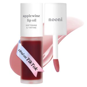 NOONI Korean Lip Oil – Applewine | Long-Lasting, Moisturizing, Plumping, Revitalizing for Dry Lips, Waterproof, No Peel Off, Hydrating, Stocking Stuffers, Gifts For Women, 0.12 FL Oz