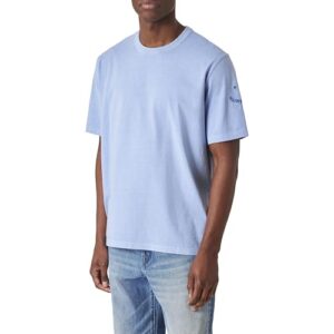 PS Paul Smith Men’s Embroidered PS Happy T-Shirt, Light Blue, Large