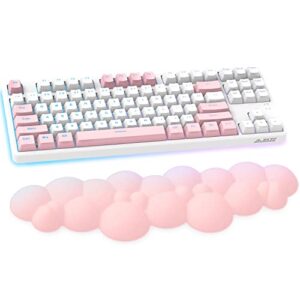 Gaming Keyboard Wrist Rest Pad,Memory Foam Keyboard Palm Rest, Ergonomic Hand Rest,Wrist Rest for Computer Keyboard,Laptop,Mac,Lightweight for Easy Typing Pain Relief (Light Pink)
