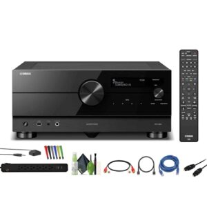 Yamaha AVENTAGE RX-A8A 11.2-Channel Surround Sound Network AV Receiver MusicCast Built-in Wi-Fi and Bluetooth Streaming Home Theater System Bundle with Accessories