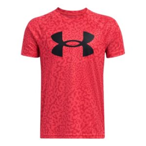 Under Armour Boys Tech Big Logo Printed Short-Sleeve T-Shirt, (713) Racer Red / / Black, Small