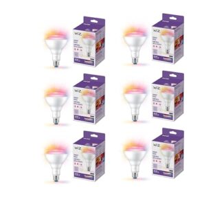 WiZ Connected 65W BR30 Color LED Smart Bulb – Pack of 6 – E26 – Indoor – Connects to Your Existing Wi-Fi – Control w/Voice or App + Activate w/Motion – Matter Compatible