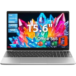 jumper Laptop, 12GB DDR4 640GB SSD, Office 365-1 Year, 5205U Processor, Windows 11 Computer, 15.6 Inch FHD IPS Display, 38Wh Battery, 2 Stereo Speakers, USB3.0 * 2, HDMI.