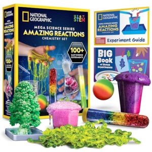 National Geographic Amazing Chemistry Set – Chemistry Kit with 100+ Science Experiments Including Crystal Growing and Reactions, Science Kit for Kids, STEM Gift for Boys and Girls (Amazon Exclusive)