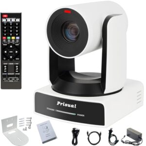 Prisual Ultra 4K PRO NDI PTZ Camera Gen 5, 30x Optical Zoom, 1/1.8″ UHD CMOS 8.42MP, 4K 60P AI Tracking, HDMI SDI USB3.0&2.0 for Church, Freed Support(Official NDI 6 & NDI HX3 Certified)TEM-4K30N PRO