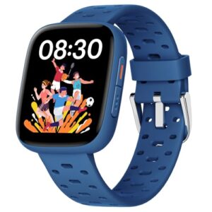 BIGGERFIVE Kids Watch No Phone Needed, 1.8\” Amoled Smart Fitness Watch Pedometer, Heart Rate, Sleep Tracker, 30m Waterproof, Step Counter, Puzzle Games, 100+ Dials, Gifts for Boys Girls 5-16, Blue