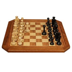 RRH Chess Set for Adults Octagonal Side Chess Set for Kids and Adults Classic Family Chess Board Game with Wooden Chessboard Chess Pieces
