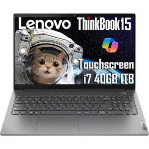 Lenovo ThinkBook 15 Gen 4 Business Laptop (15.6″ IPS FHD Touchscreen, Intel 10-Core i7-1255U, 40GB RAM, 1TB SSD), Backlit KB, Fingerprint, Narrow Bezel, FHD Webcam, Thunderbolt 4, Win 11 Pro, Grey