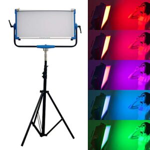 Yidoblo AI-3000C 300W RGBW LED Panel Lamp APP Control Soft LED Lamp 12 Photography Lighting Effects Set for Studio Video Film (Yidoblo AI-3000 C Blue with Stand)