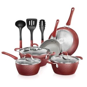 11-Piece Nonstick Kitchen Cookware Set Heat Resistant Ware Pots Pan Coffee Ceramic Coating