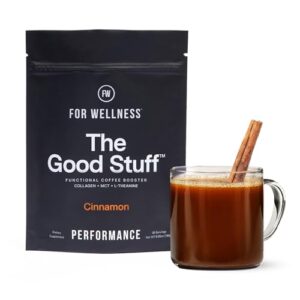For Wellness The Good Stuff Performance | Healthy Coffee Creamer Powder with Collagen, MCT Oil & L-Theanine | Keto Non-Dairy Coffee Booster for Focus & Energy | 30 Servings