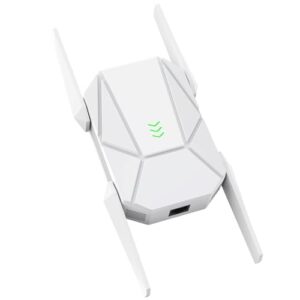 2025 AX1800 WiFi 6 Extender Signal Booster – Dual Band 2.4G/600Mbps & 5.8G/1200Mbps, WiFi Extender with Gigabit Port, 802.11AX Tech, 12999 Sq.Ft Long Range WiFi Repeater, Connects 100+ Devices