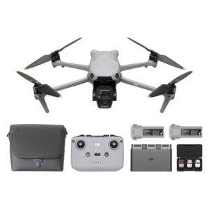 DJI Air 3S Fly More Combo (RC-N3), Drone with 1″ CMOS Wide-Angle & Medium Tele Camera, 4K/60fps HDR Video, Nightscape Omnidirectional Obstacle Sensing & 3 Batteries for Extended Flight Time