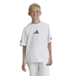 adidas Unisex-Kids Z.N.E. T-Shirt, White/Black, Medium