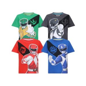 Power Rangers Hasbro Boys 4 Pack Short Sleeve T-Shirt for Toddler and Big Kids