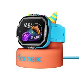 TickTalk 5 Cellular Kids Smart Watch (at&T’s Network) with GPS Tracker & Video Calling and Power Base Bundle – with Free Parent Apps – for Ages 3+