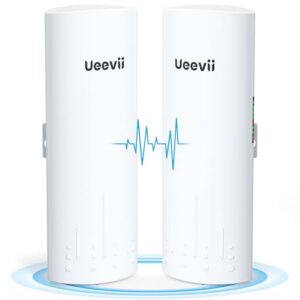 Wireless Bridge, UeeVii CPE820 5.8G Point to Point for Starlink WiFi Extender Signal Booster with 16dBi Antenna, Long Range Up to 3KM, Plug and Play,24~48V PoE, IP65 Waterproof for Barn Shop,2-Pack