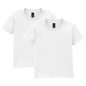 Gildan Youth Toddler T-Shirt, Style G5100P, 2-Pack, White, 2T