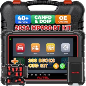 Autel MaxiPRO MP900-BT Kit Scanner w/ 200 Bucks OBD1 Kit: 2026 MP900BT Kit New Model of MK900BT MP900-BT(No Cables), Pro C0ding as MS906 Pro MS906 MAX, 40+ Service, 3000+ Tests, OS 11, CAN FD FCA SGW