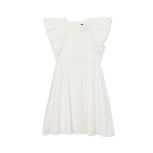 Lands’ End Girls Woven Twirl Dress Medium White