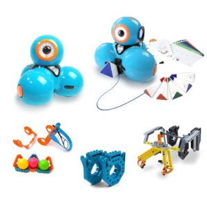 2 Dash Robot Wonder Pack Deluxe – Coding Educational Bundle for Kids 6+ – Launcher Toy, Sketch Kit Drawing, Gripper Building