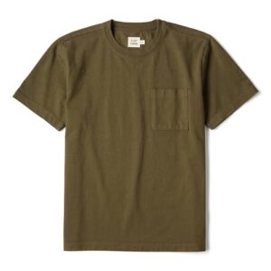 Huckberry Flint and Tinder American Heavyweight Pocket T-Shirt, Mens Shirt, Dark Olive, X-Large