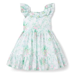 Janie and Jack Girls White Floral Dress (Toddler/Little Kids/Big Kids) White 12