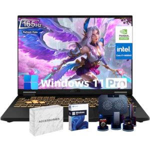 ASUS TUF F16 Gaming Laptop | 16″ FHD+ 165Hz Anti-Glare Display | NVIDIA RTX 5060 | 8GB GDDR7 | Intel 14th i7(Up to 5.2GHz, 16 Cores) | WiFi6E | Win 11 Pro | Accessories(64 GB DDR5, 4 TB SSD)