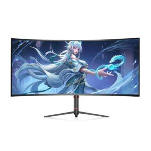 ZYDADA 34inch Curved Ultrawide Gaming Monitor 1900R 3440×1440 144Hz 3 Sides Without Bezel Designsupportlifting/Rotate/Pitch HDR PBP Freesync, black, LM340UW8-SSC1
