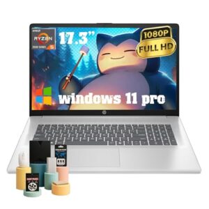 HP 17.3″ Business Student Laptop, AMD Ryzen 5 7430U, 17.3″ HD+ Anti-Glare, Wi-Fi 6, Copilot-AI, USB Hub, Windows11 Pro, w/Accessories,32 GB DDR4 RAM, 2 TB SSD